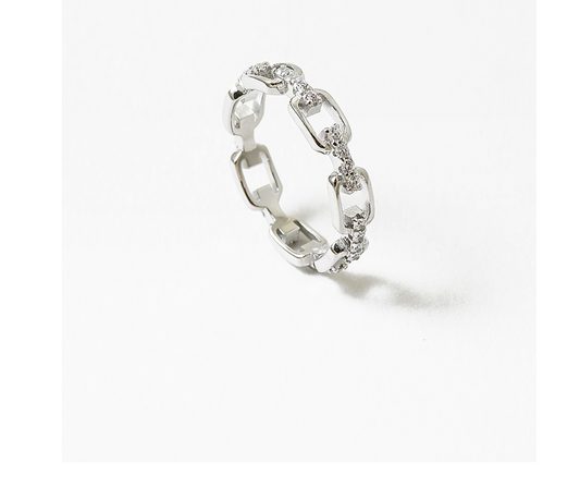 Silver link ring
